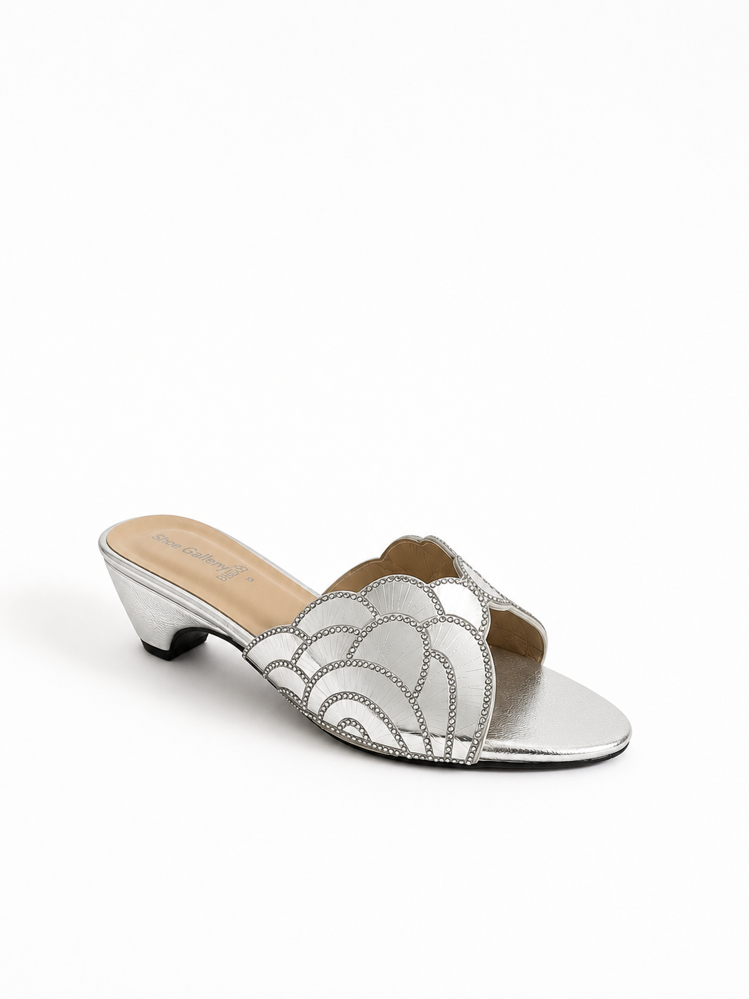 Crystal Petal Mule Heels