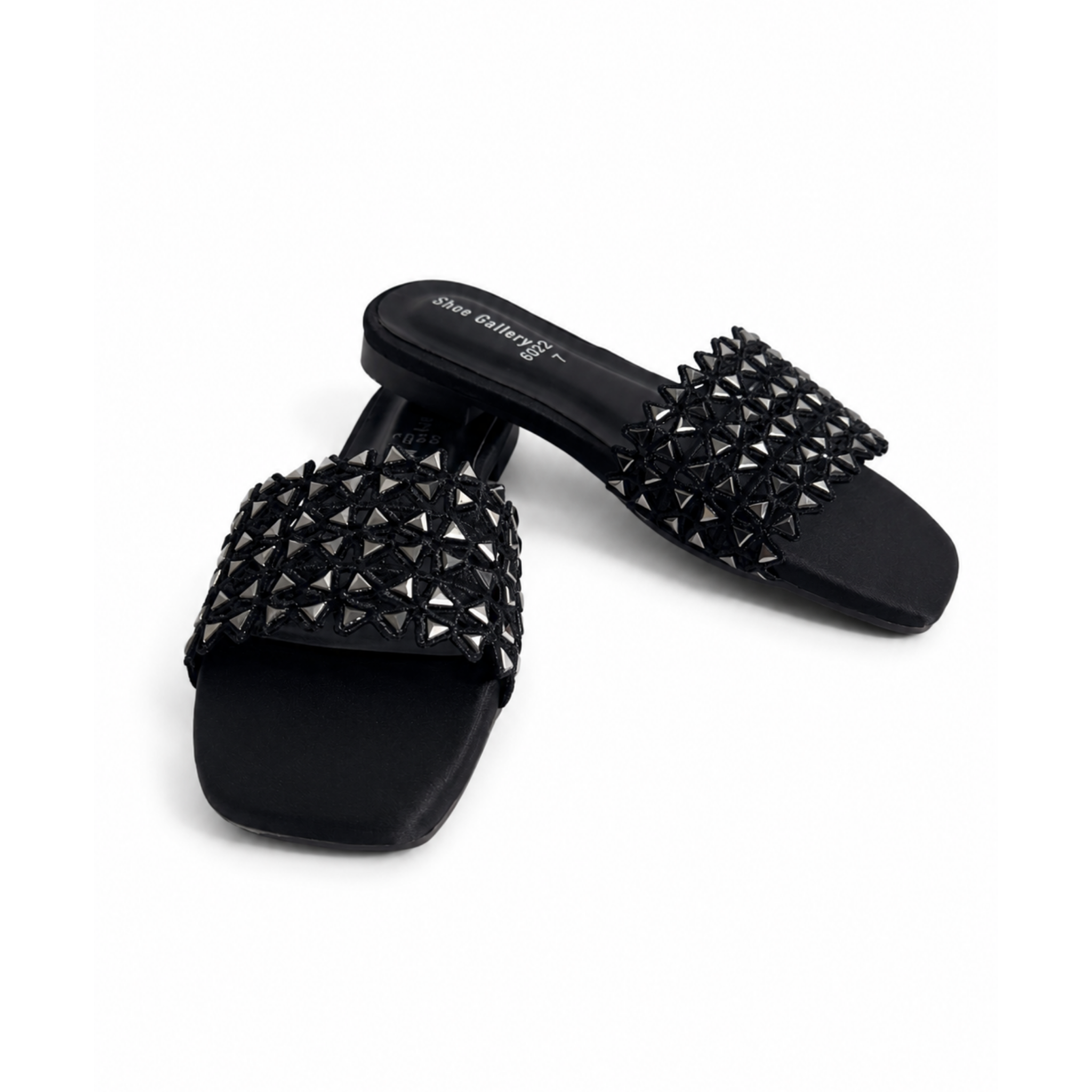 Midnight Studded Comfort Slides