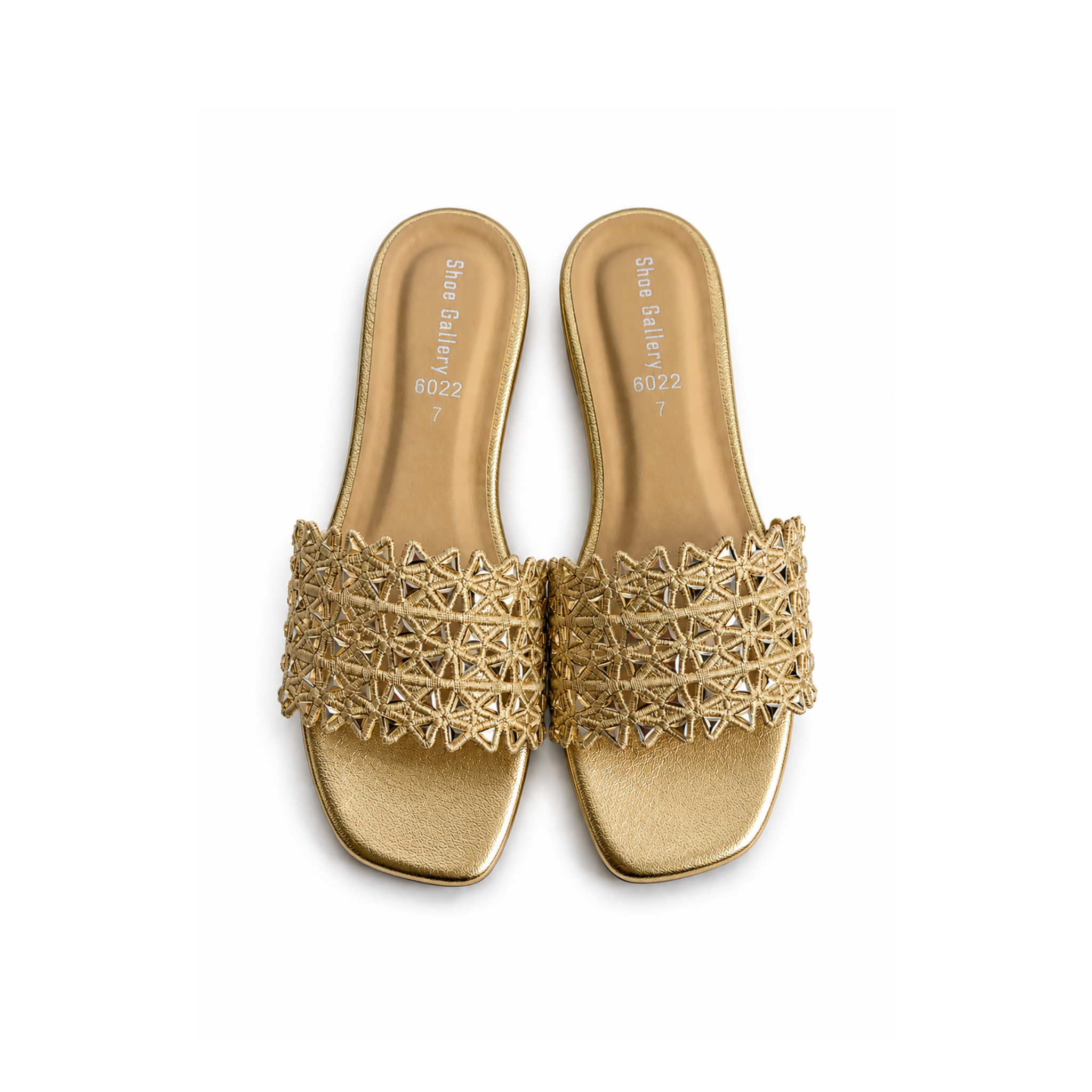 Golden Crystal Weave Slides