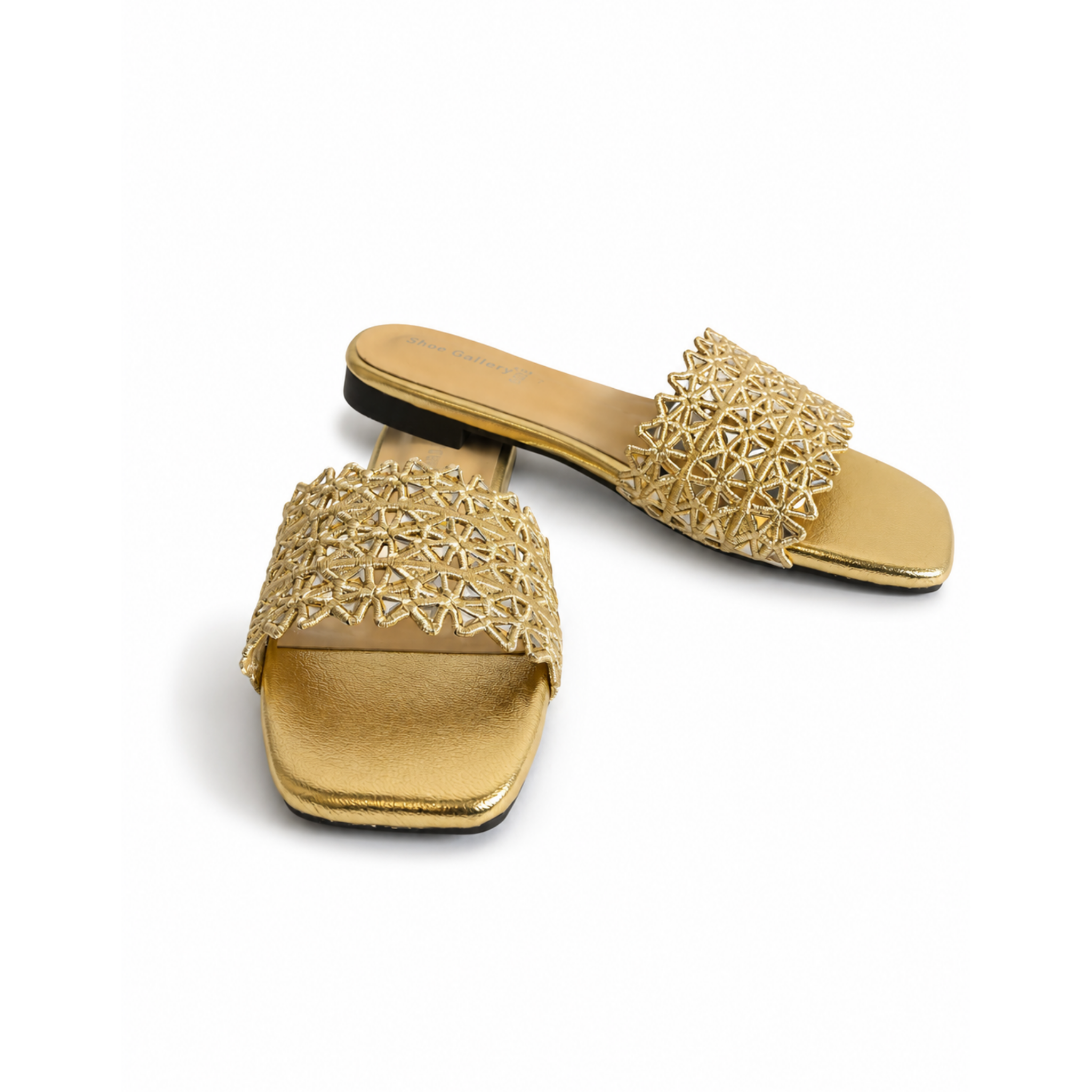 Golden Crystal Weave Slides
