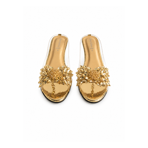 Crystal Bloom Transparent Mule Heels