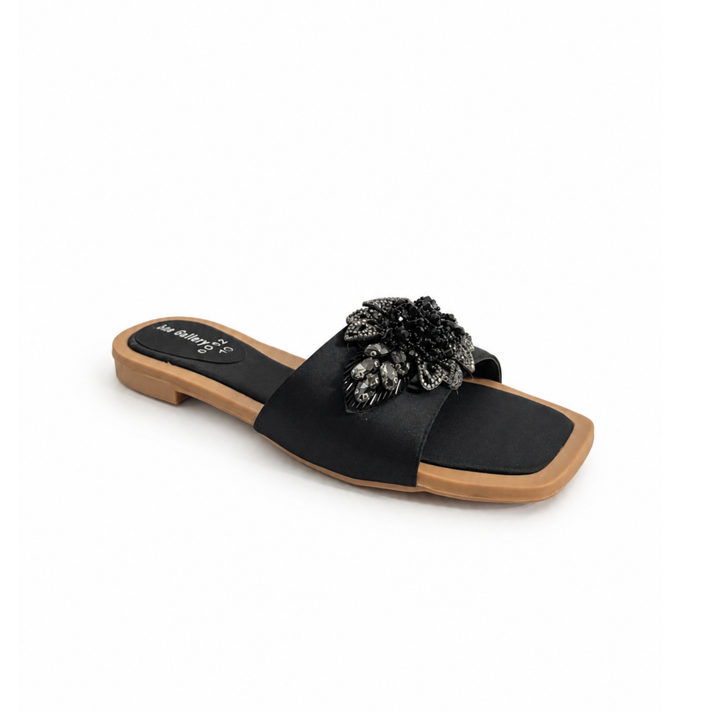 Midnight Floral Crystal Slides
