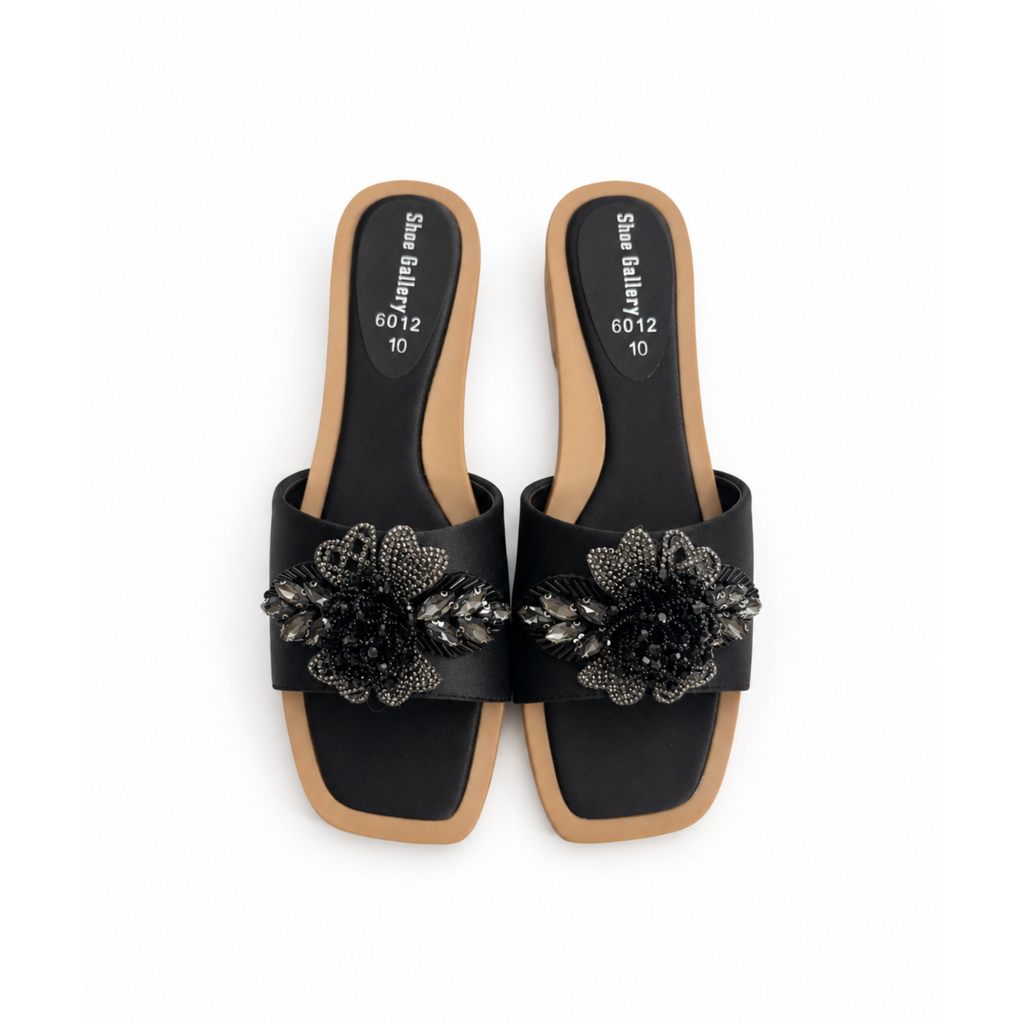 Midnight Floral Crystal Slides
