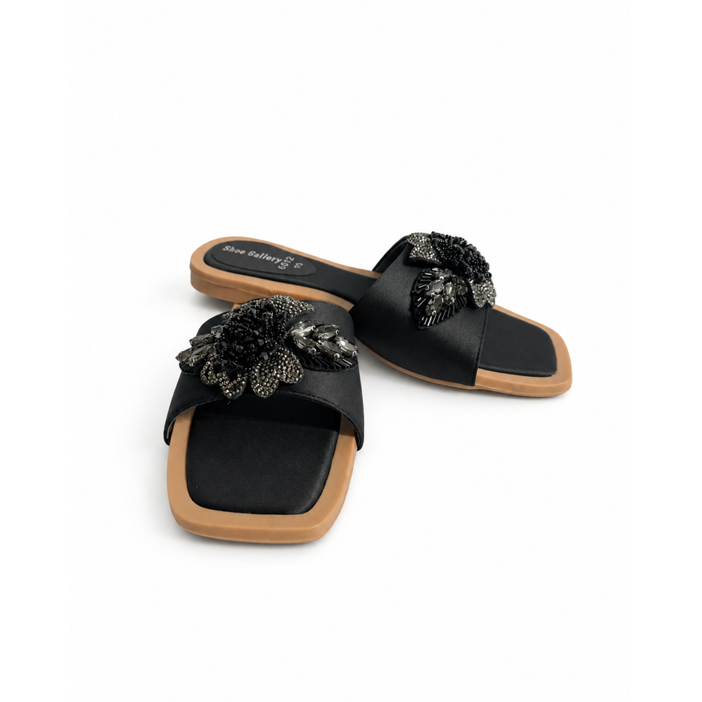 Midnight Floral Crystal Slides