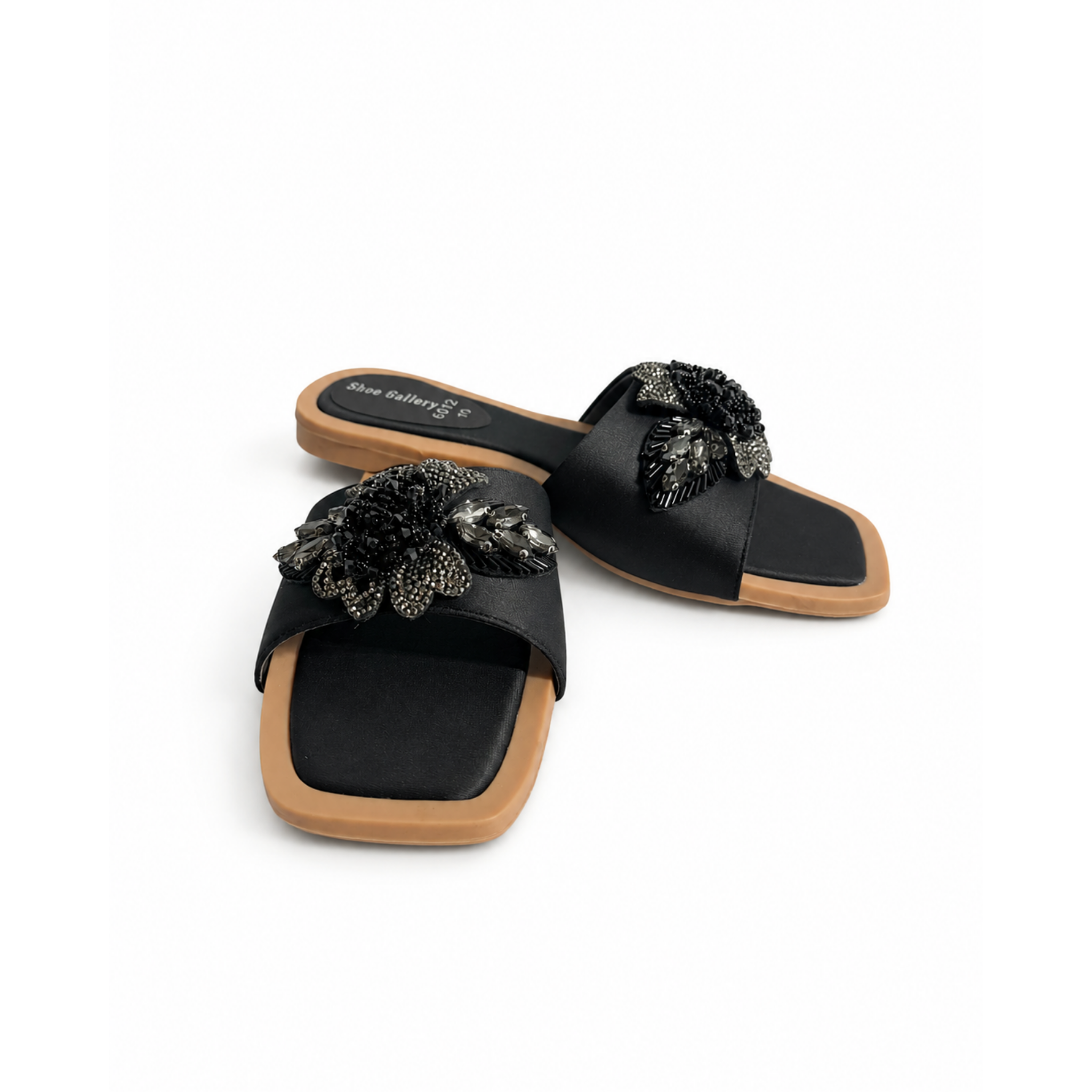 Midnight Floral Crystal Slides