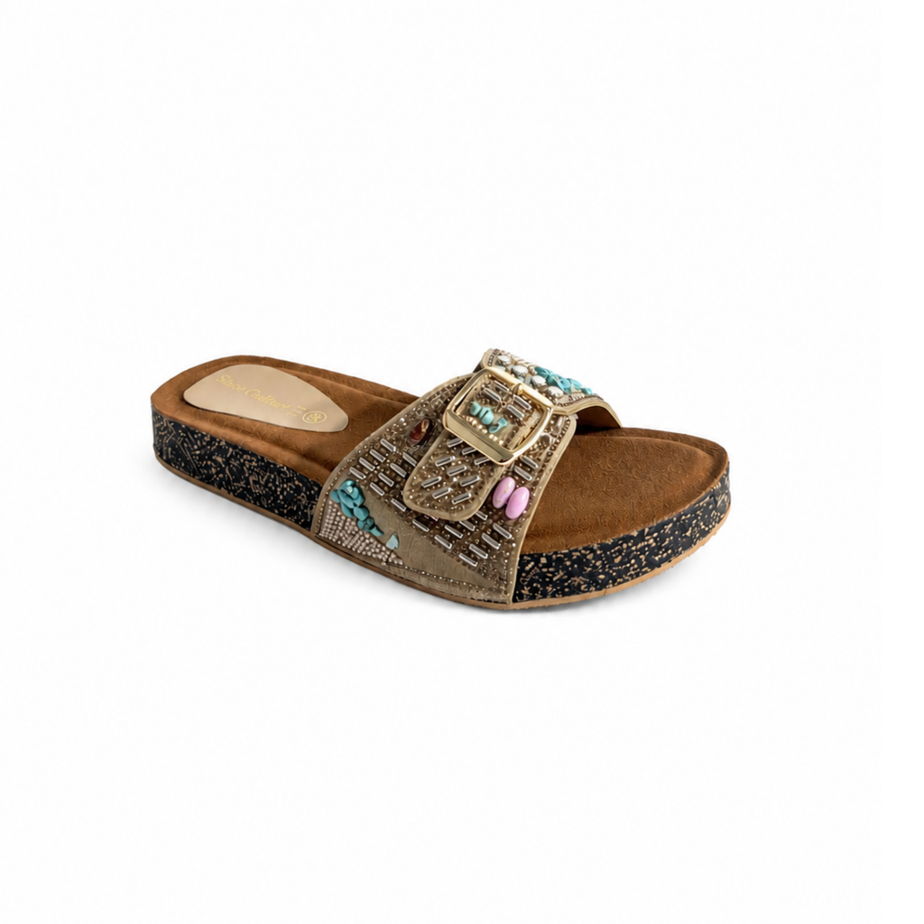 Turquoise Mosaic Comfort Slides