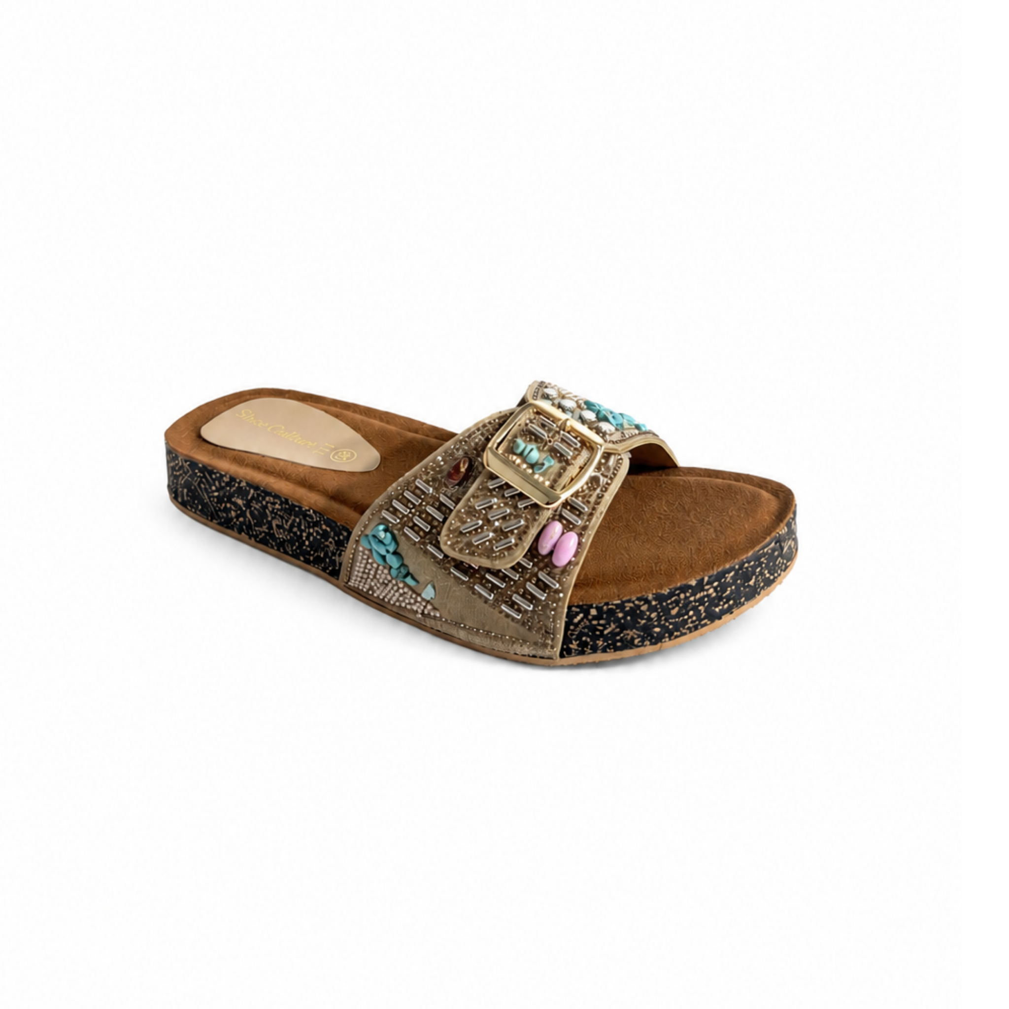 Turquoise Mosaic Comfort Slides