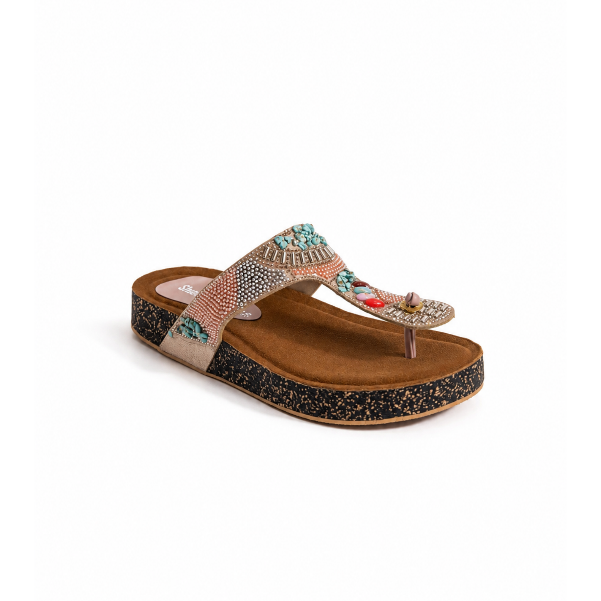 Turquoise Blossom Comfort Sandals
