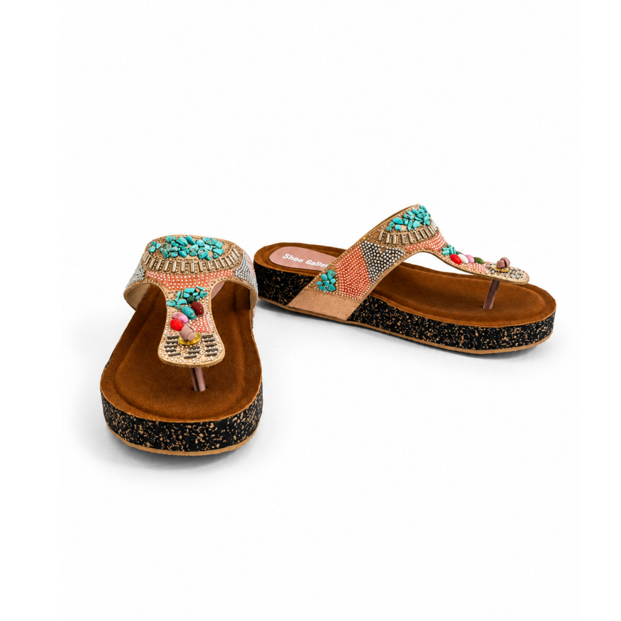 Turquoise Blossom Comfort Sandals