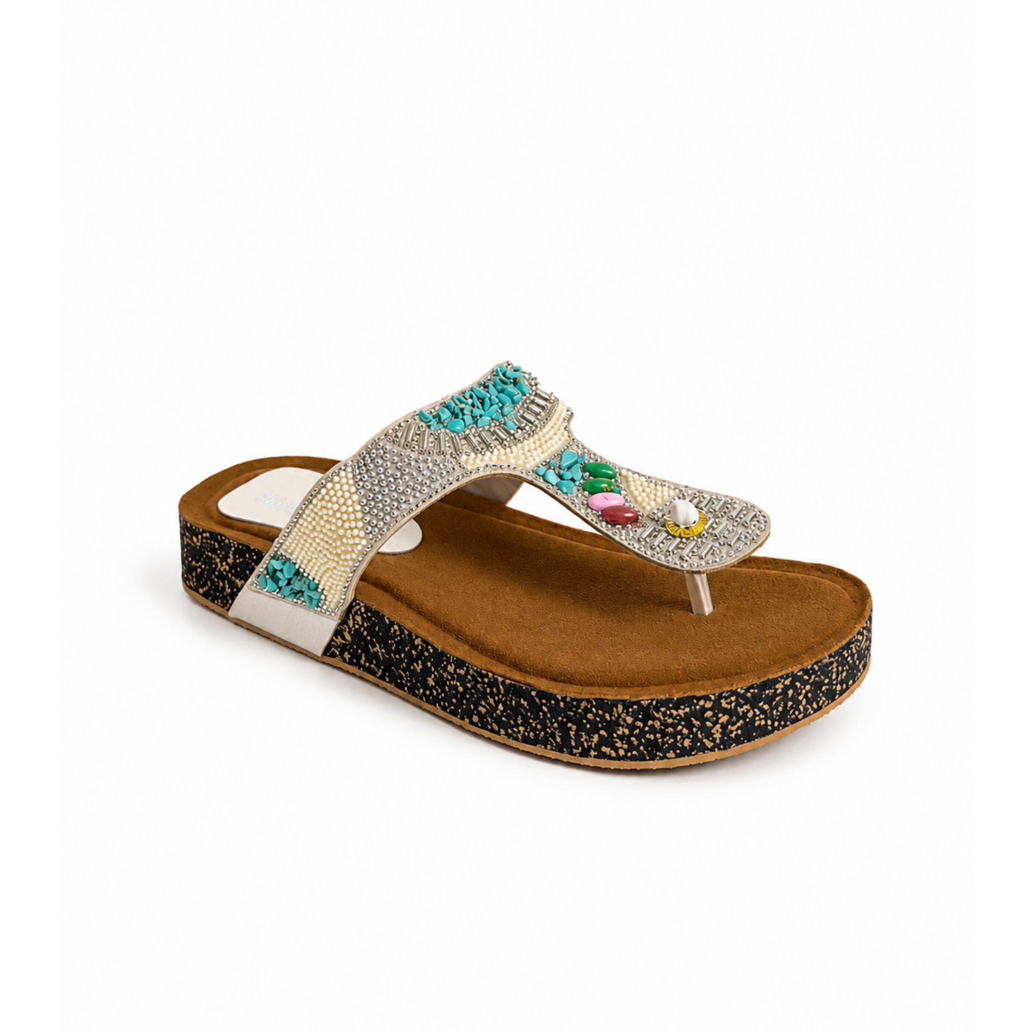 Pastel Crystal Toe-Ring Sandals