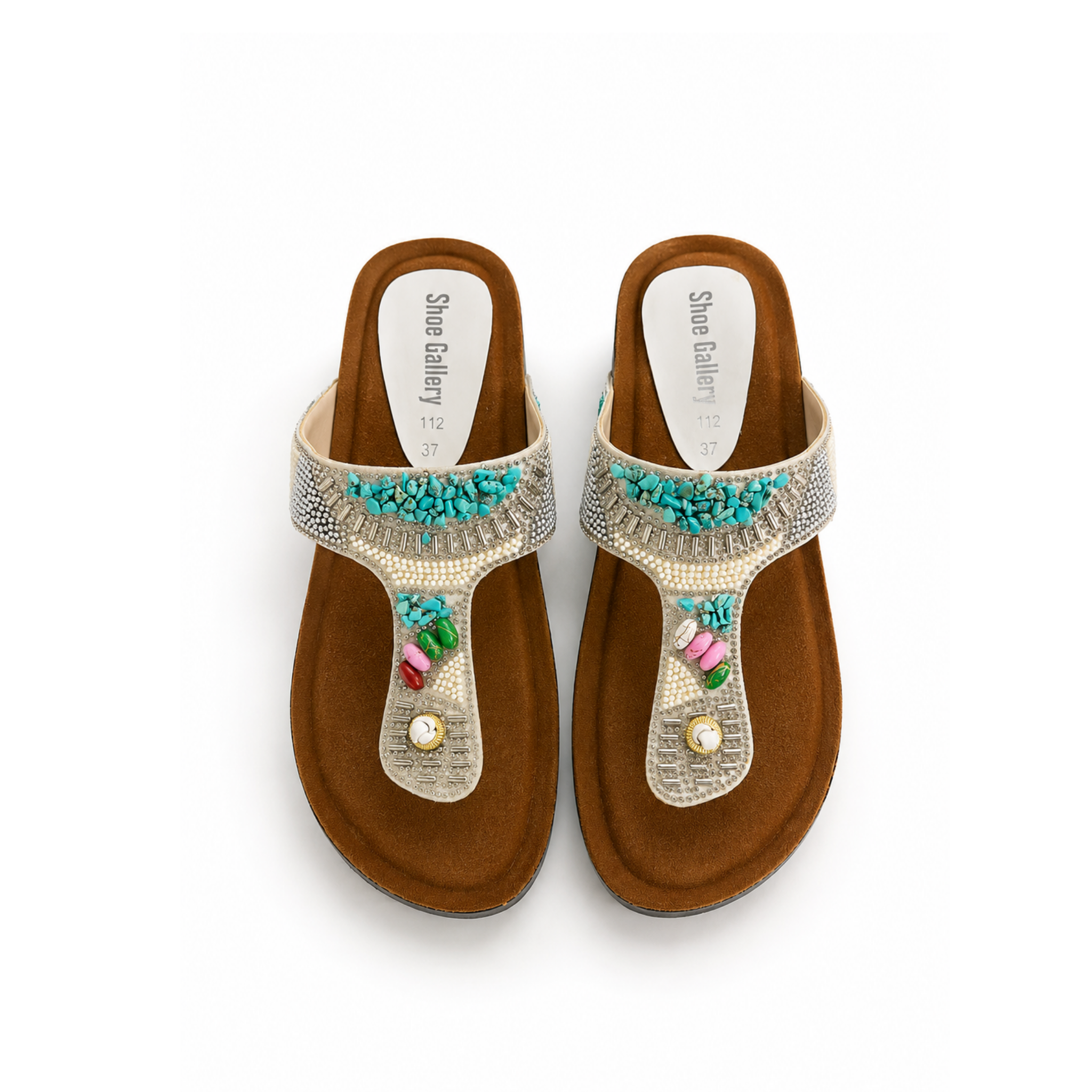 Pastel Crystal Toe-Ring Sandals