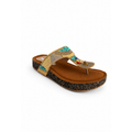 Turquoise Pearl Toe-Ring Sandals