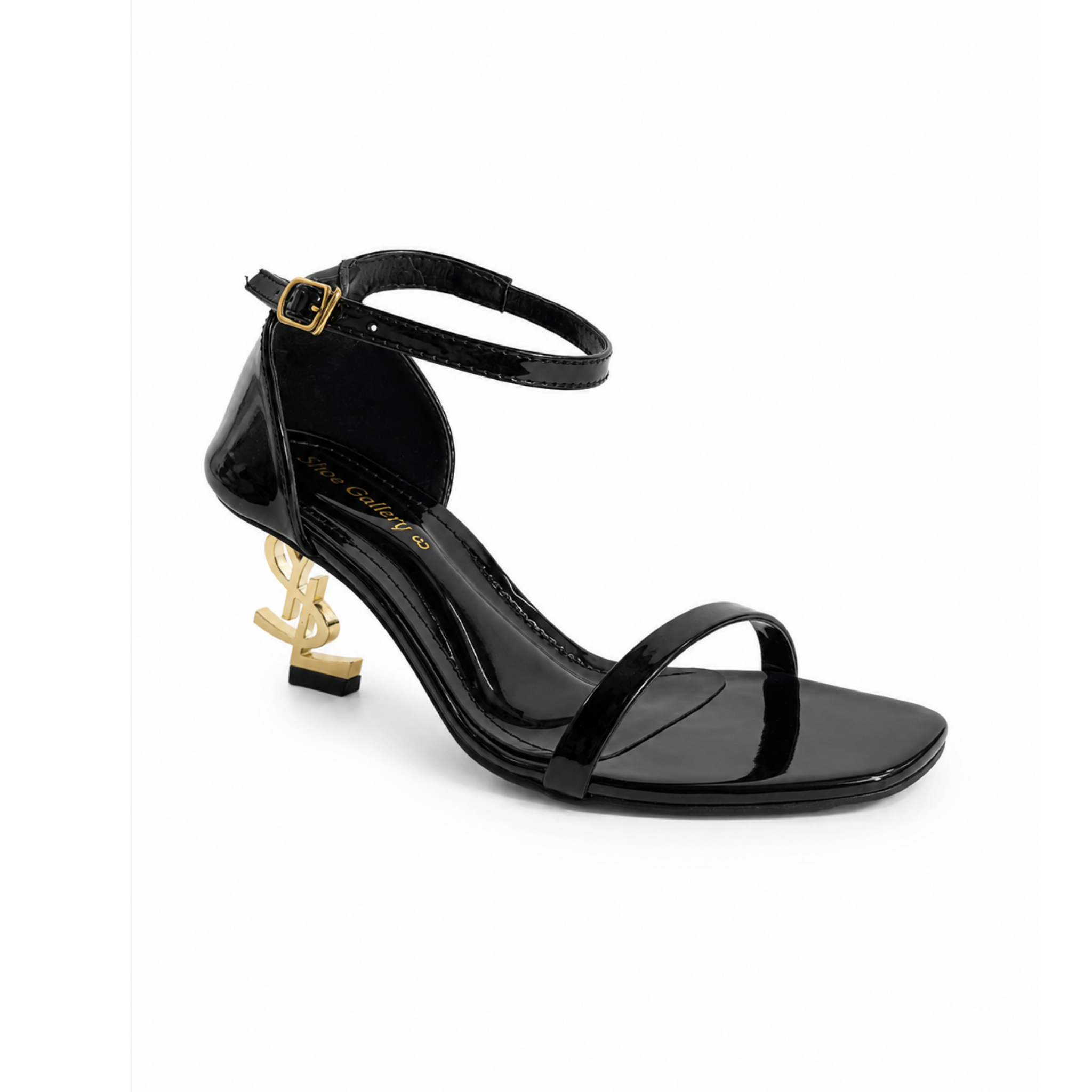 Midnight Monogram Logo Heel Sandals