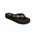 Midnight Jewel Embellished Flip Flops – Black