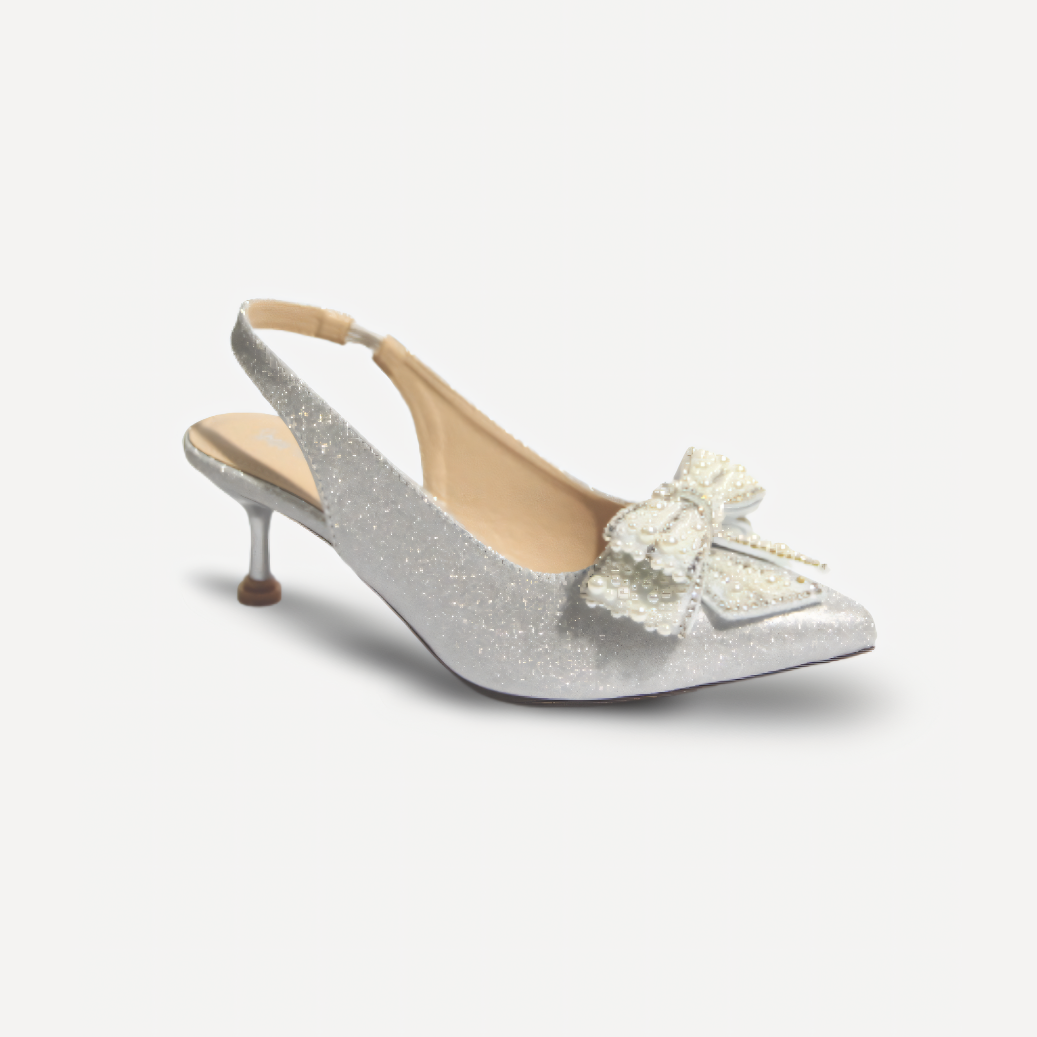Pearl & Sparkle Slingback Kitten Heel