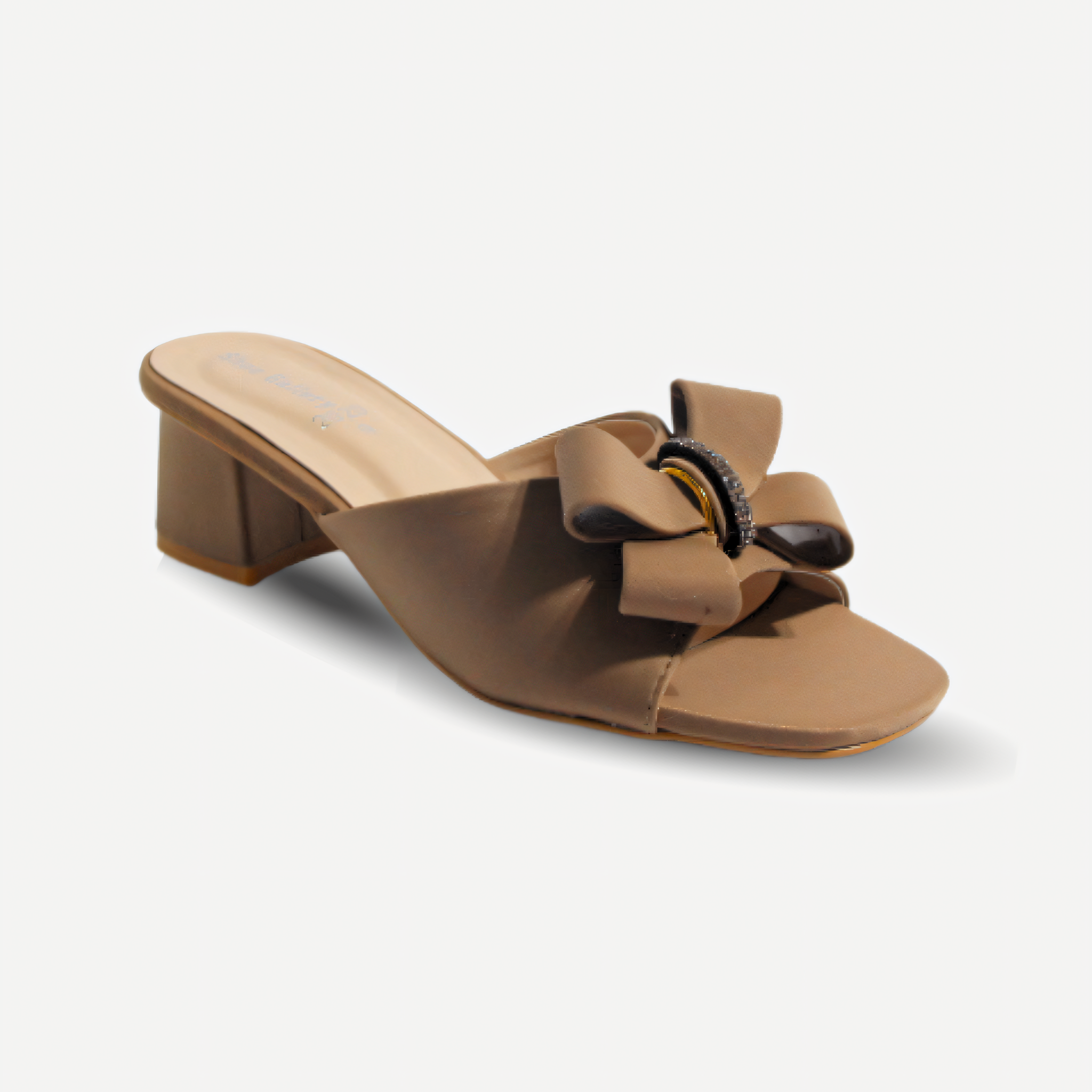 Square-Toe Bow Block Heel