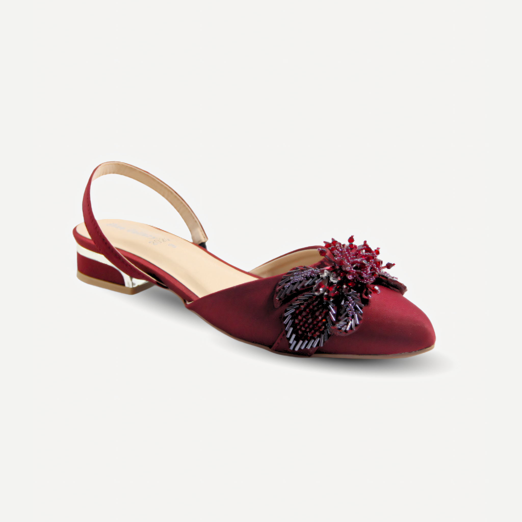 Midnight Wine Bloom Heels
